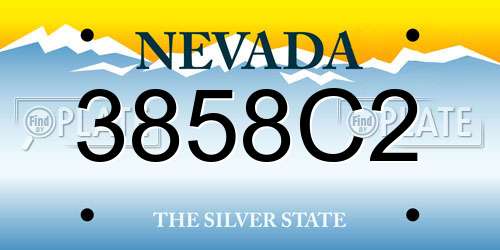3858C2 Nevada License Plate