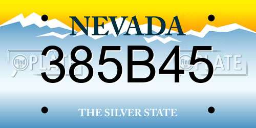 385B45 Nevada License Plate