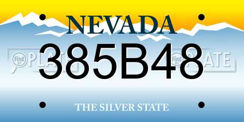 385B48 Nevada License Plate