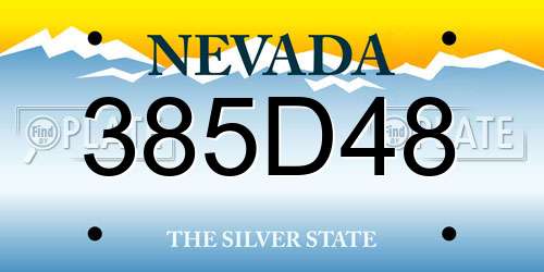 385D48 Nevada License Plate