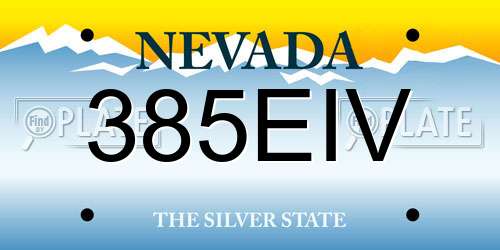 385EIV Nevada License Plate
