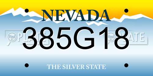 385G18 Nevada License Plate