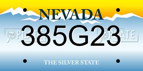 385G23 Nevada License Plate