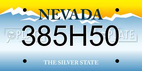 385H50 Nevada License Plate