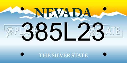 385L23 Nevada License Plate