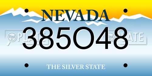 385O48 Nevada License Plate