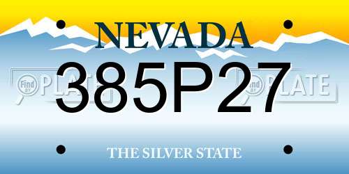 385P27 Nevada License Plate