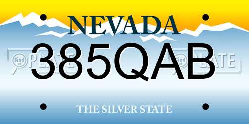 385QAB Nevada License Plate