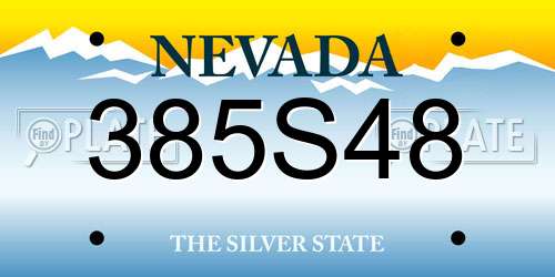 385S48 Nevada License Plate