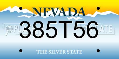 385T56 Nevada License Plate