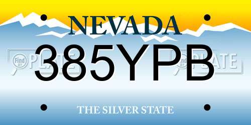 385YPB Nevada License Plate