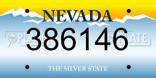 386146 Nevada License Plate