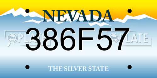 386F57 Nevada License Plate