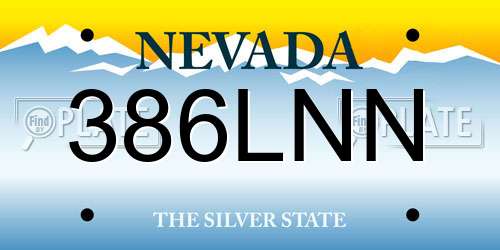 386LNN Nevada License Plate