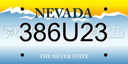 386U23 Nevada License Plate