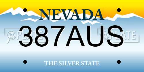 387AUS Nevada License Plate