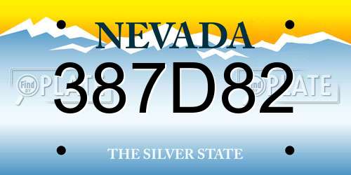 387D82 Nevada License Plate