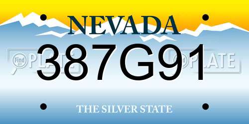 387G91 Nevada License Plate