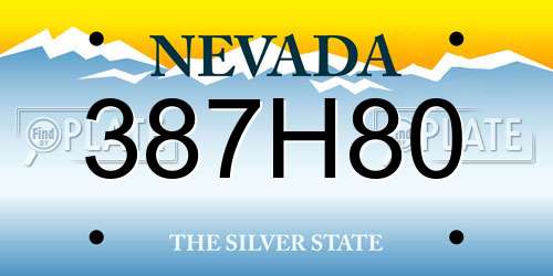 387H80 Nevada License Plate