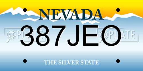 387JEO Nevada License Plate