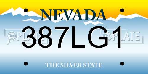 387LG1 Nevada License Plate