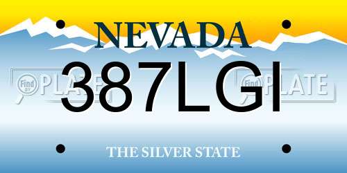 387LGI Nevada License Plate