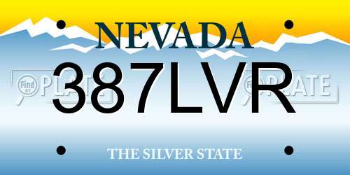 387LVR Nevada License Plate