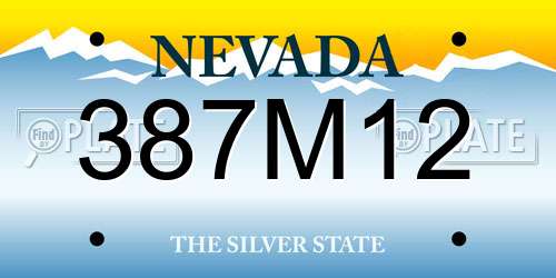 387M12 Nevada License Plate