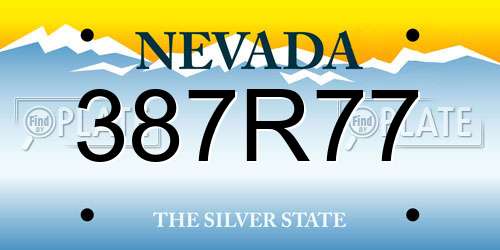 387R77 Nevada License Plate