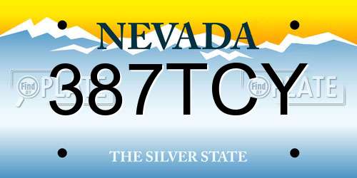 387TCY Nevada License Plate