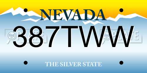 387TWW Nevada License Plate