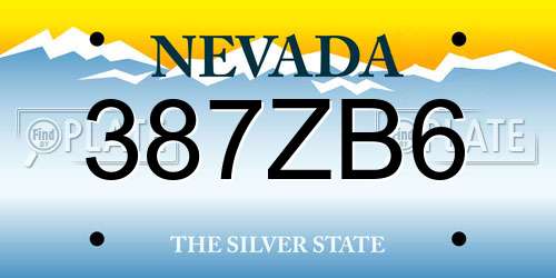 387ZB6 Nevada License Plate