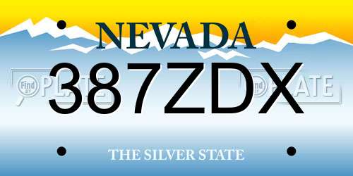 387ZDX Nevada License Plate