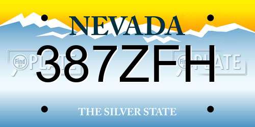 387ZFH Nevada License Plate