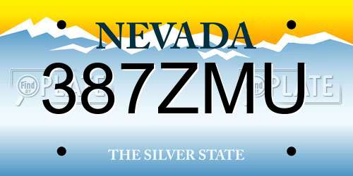 387ZMU Nevada License Plate