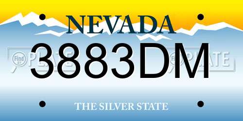 3883DM Nevada License Plate