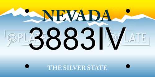 3883IV Nevada License Plate