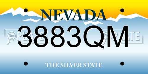 3883QM Nevada License Plate