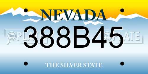 388B45 Nevada License Plate