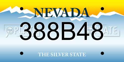 388B48 Nevada License Plate