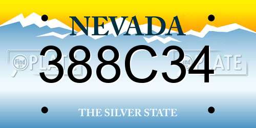 388C34 Nevada License Plate