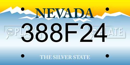 388F24 Nevada License Plate