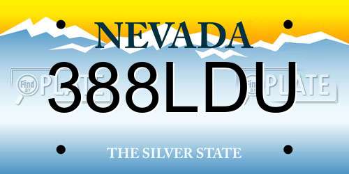388LDU Nevada License Plate