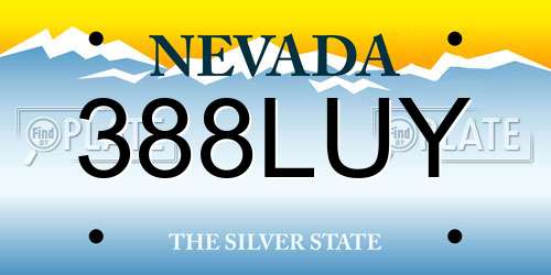 388LUY Nevada License Plate