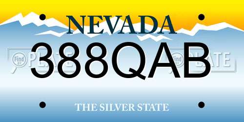 388QAB Nevada License Plate
