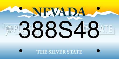 388S48 Nevada License Plate