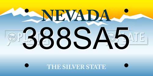 388SA5 Nevada License Plate