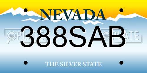 388SAB Nevada License Plate