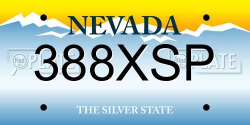 388XSP Nevada License Plate
