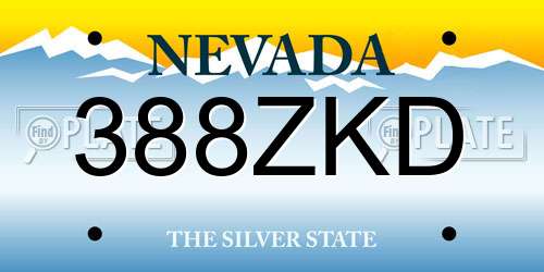 388ZKD Nevada License Plate